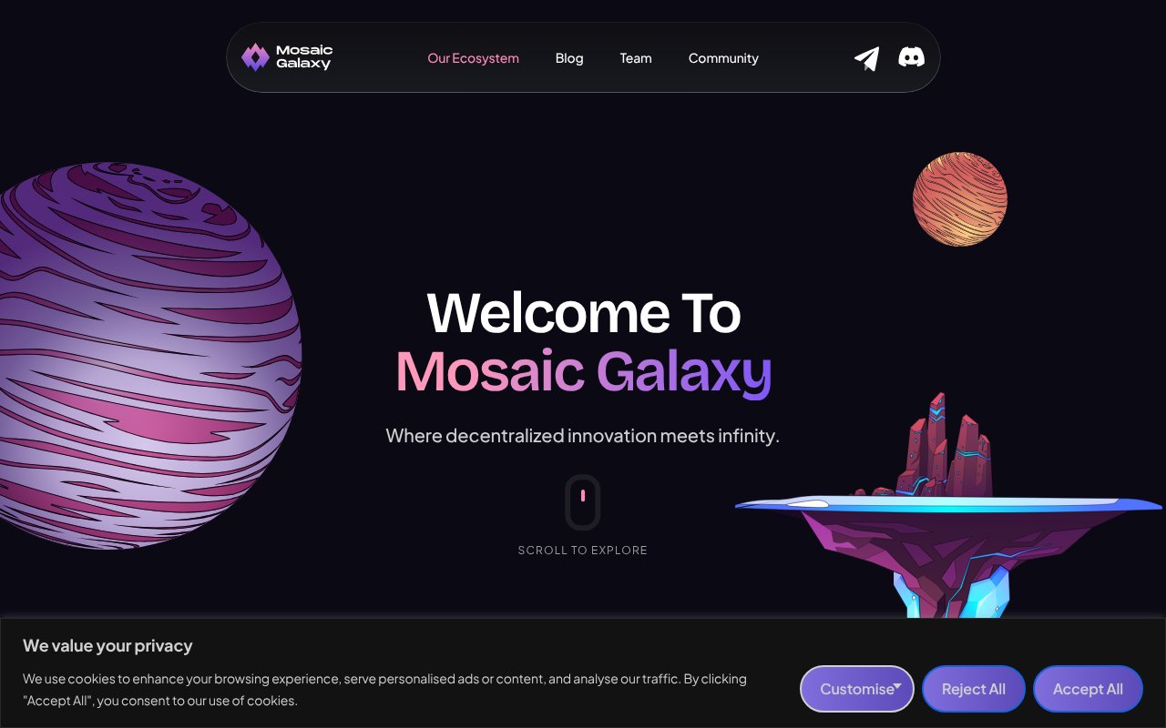Screenshot of mosaicgalaxy.io