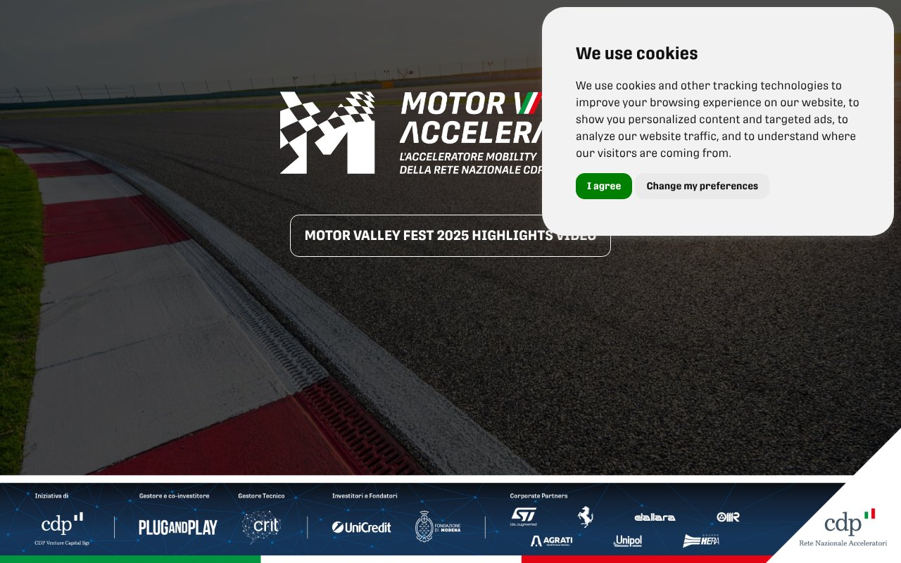 Screenshot of motorvalleyaccelerator.com