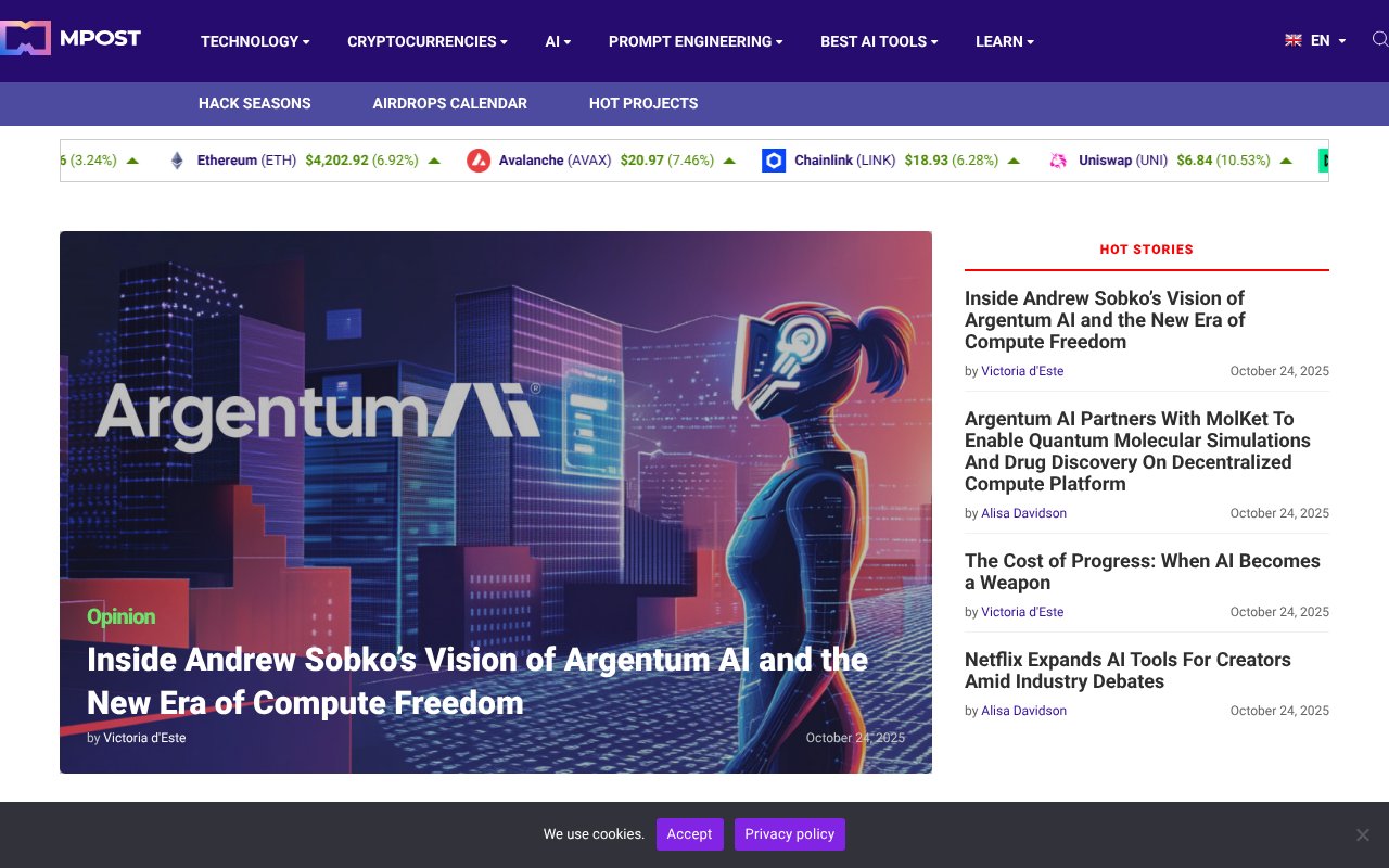 Screenshot of mpost.io