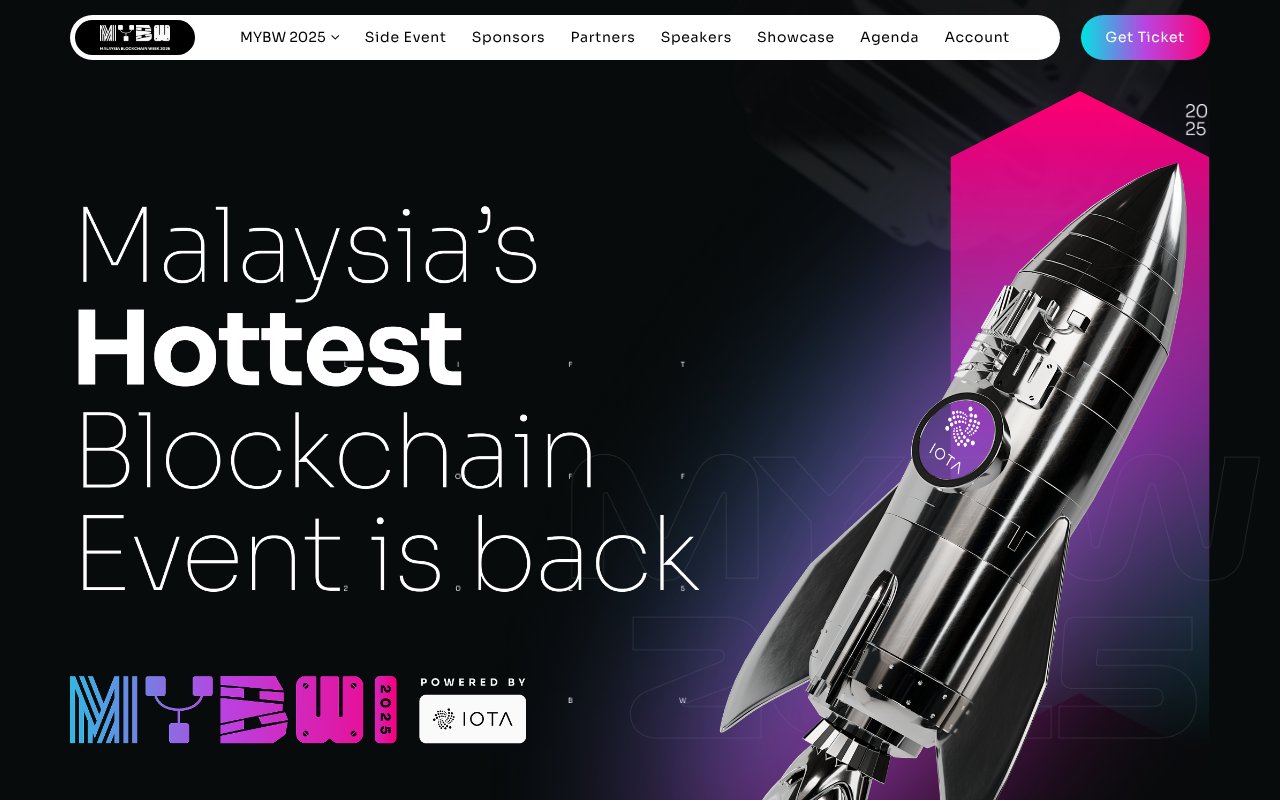 Screenshot of myblockchainweek.com
