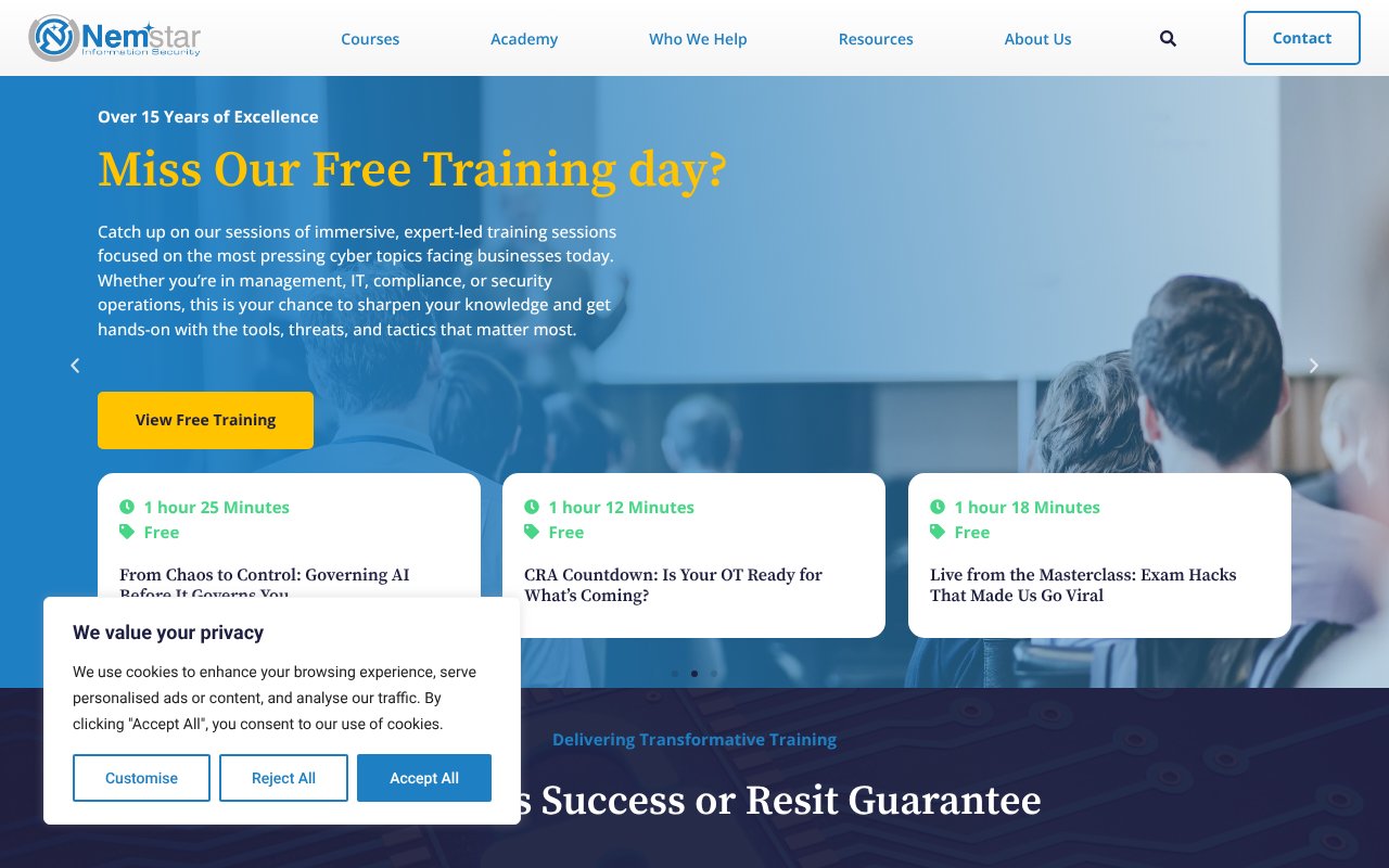 Screenshot of nemstar.com