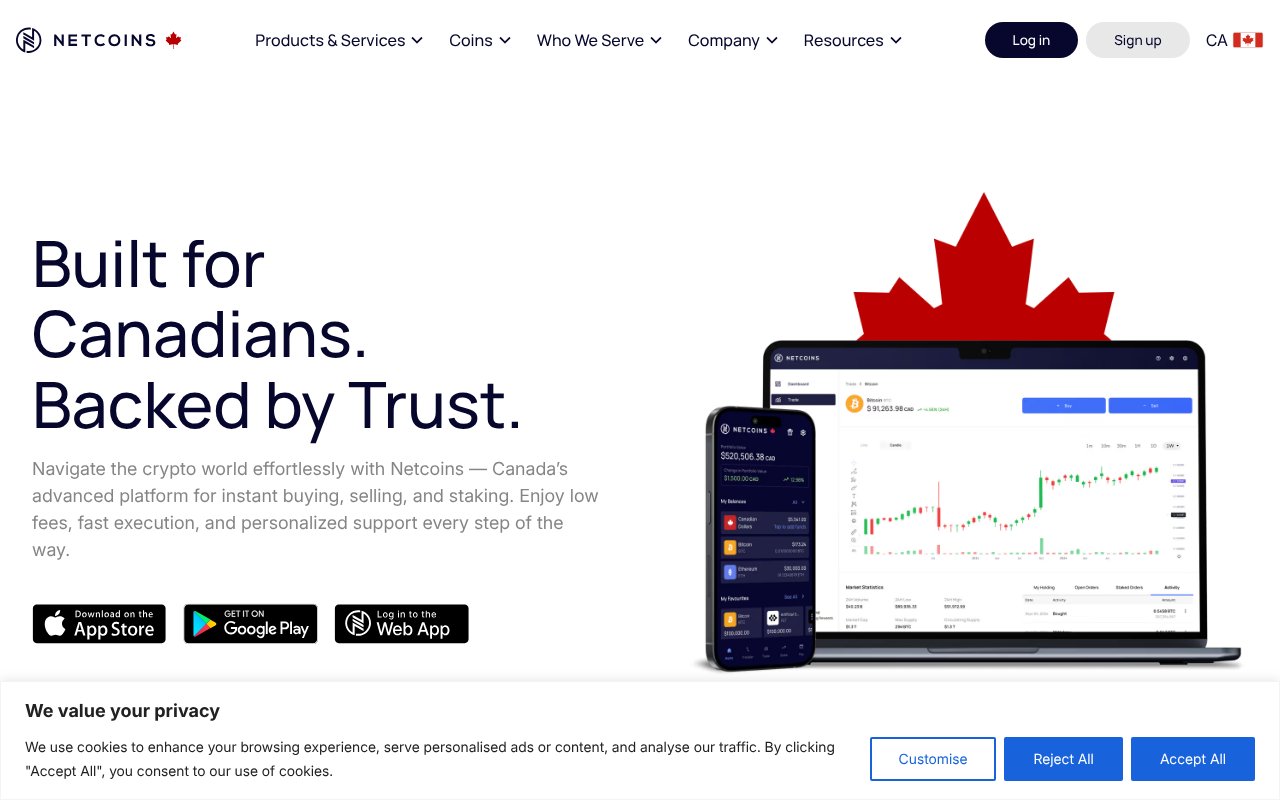 Screenshot of netcoins.com