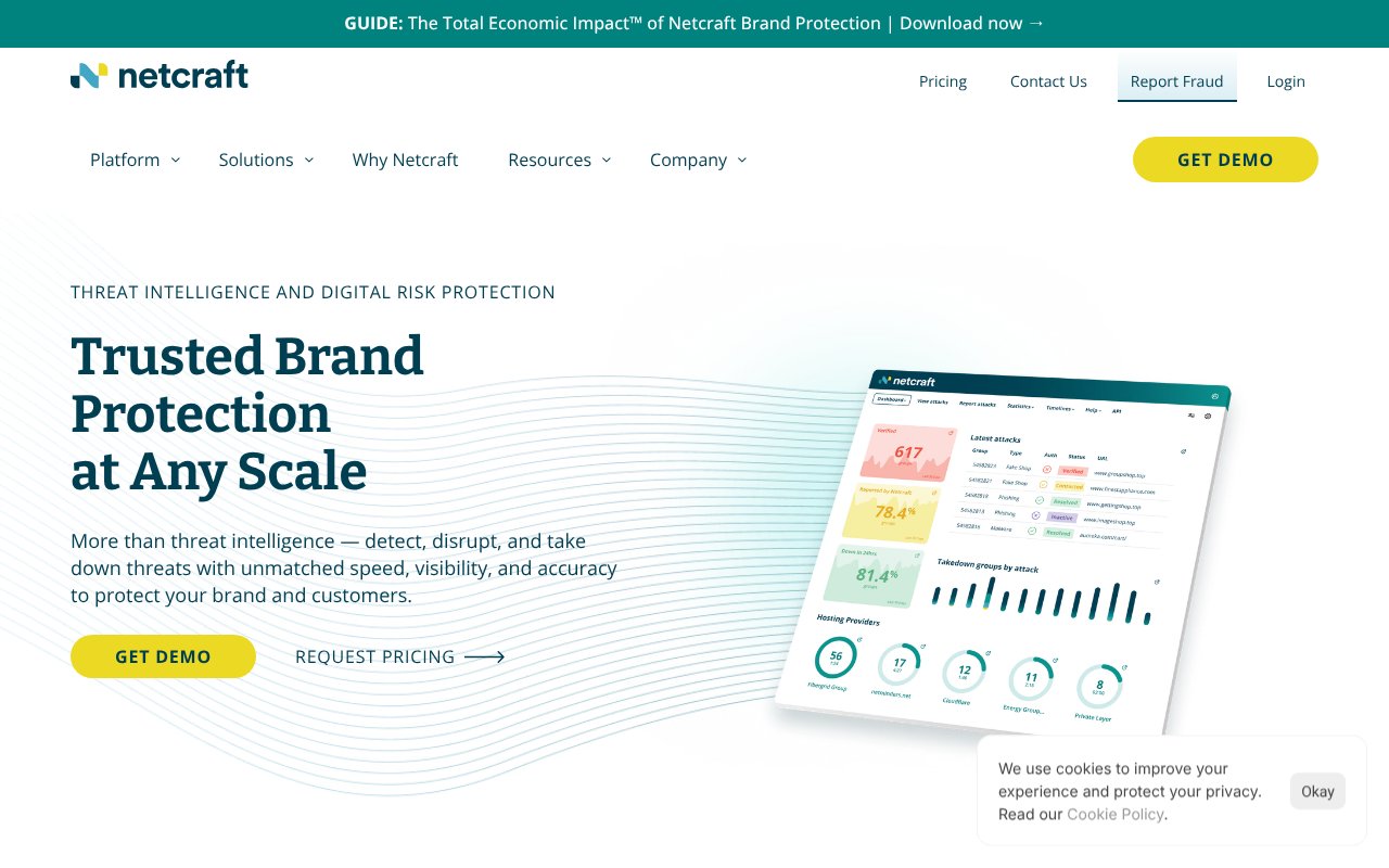 Screenshot of netcraft.com