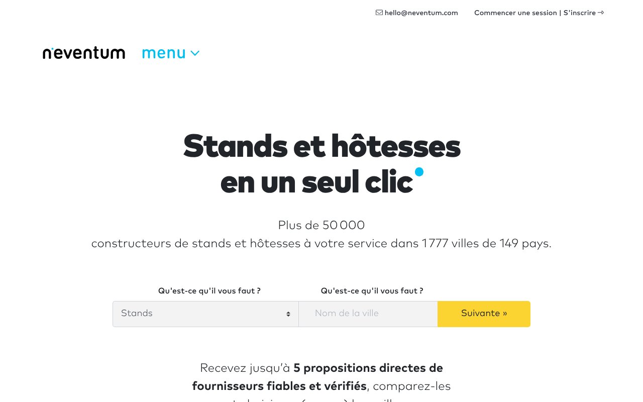 Screenshot of neventum.fr