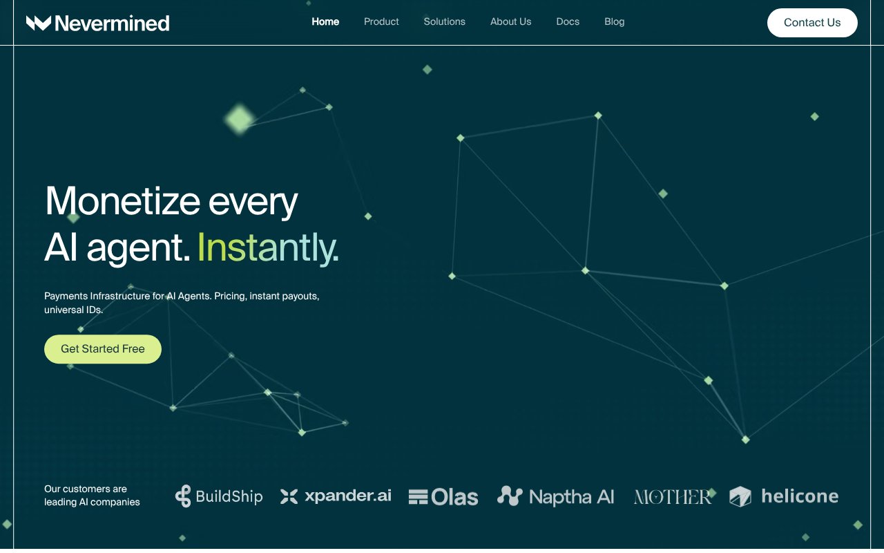 Screenshot of nevermined.io