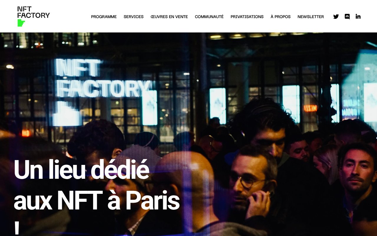Screenshot of nftfactoryparis.com