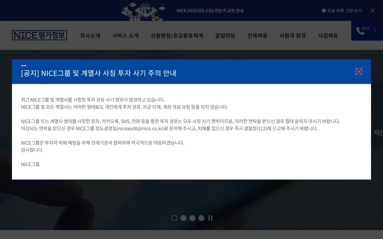 Screenshot of niceinfo.co.kr