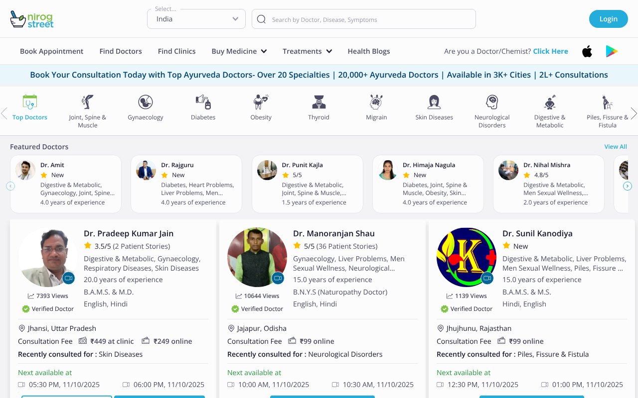 Screenshot of nirogstreet.com