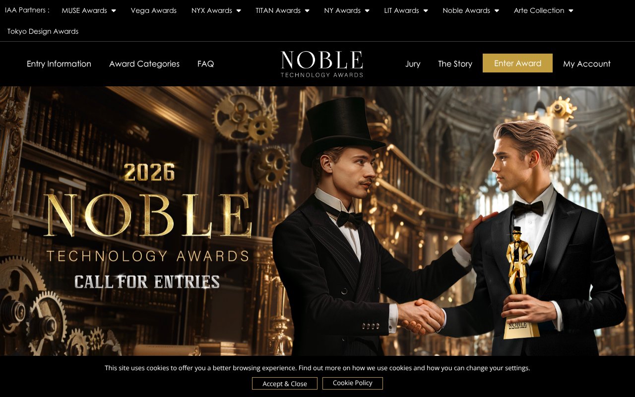 Screenshot of nobletechnologyawards.com