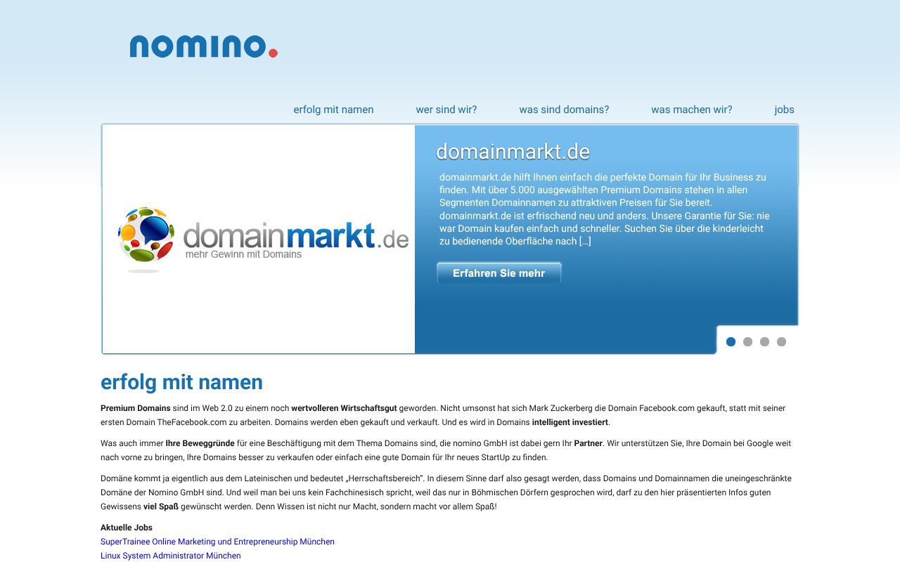 Screenshot of nomino.de
