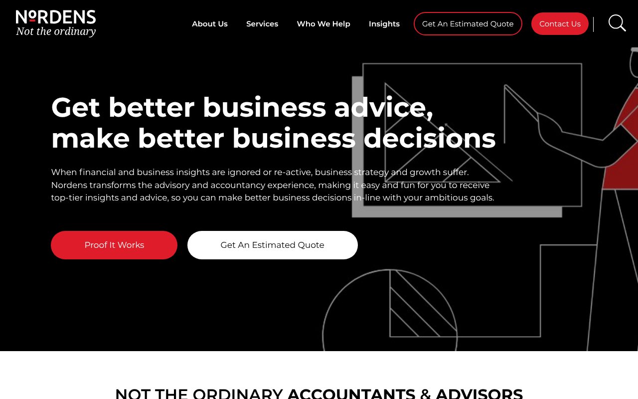 Screenshot of nordens.co.uk