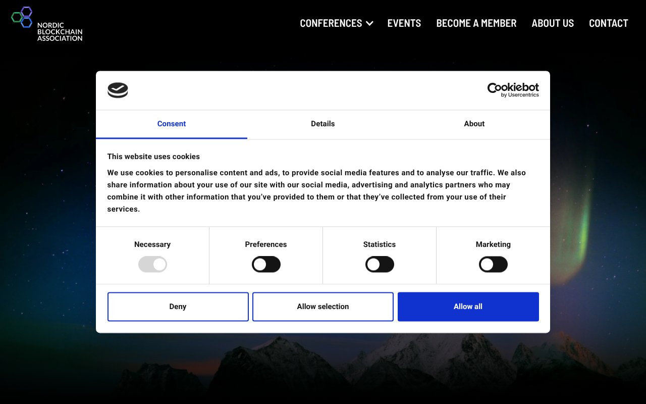 Screenshot of nordicblockchain.com