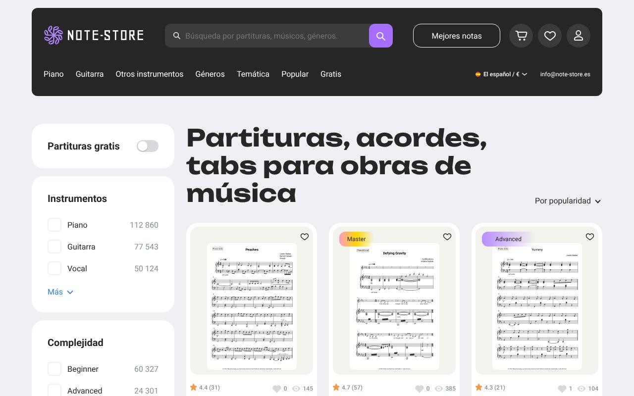 Screenshot of note-store.es