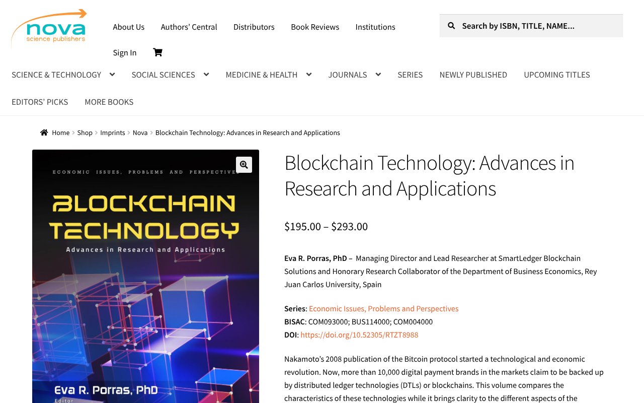 Screenshot of novapublishers.com