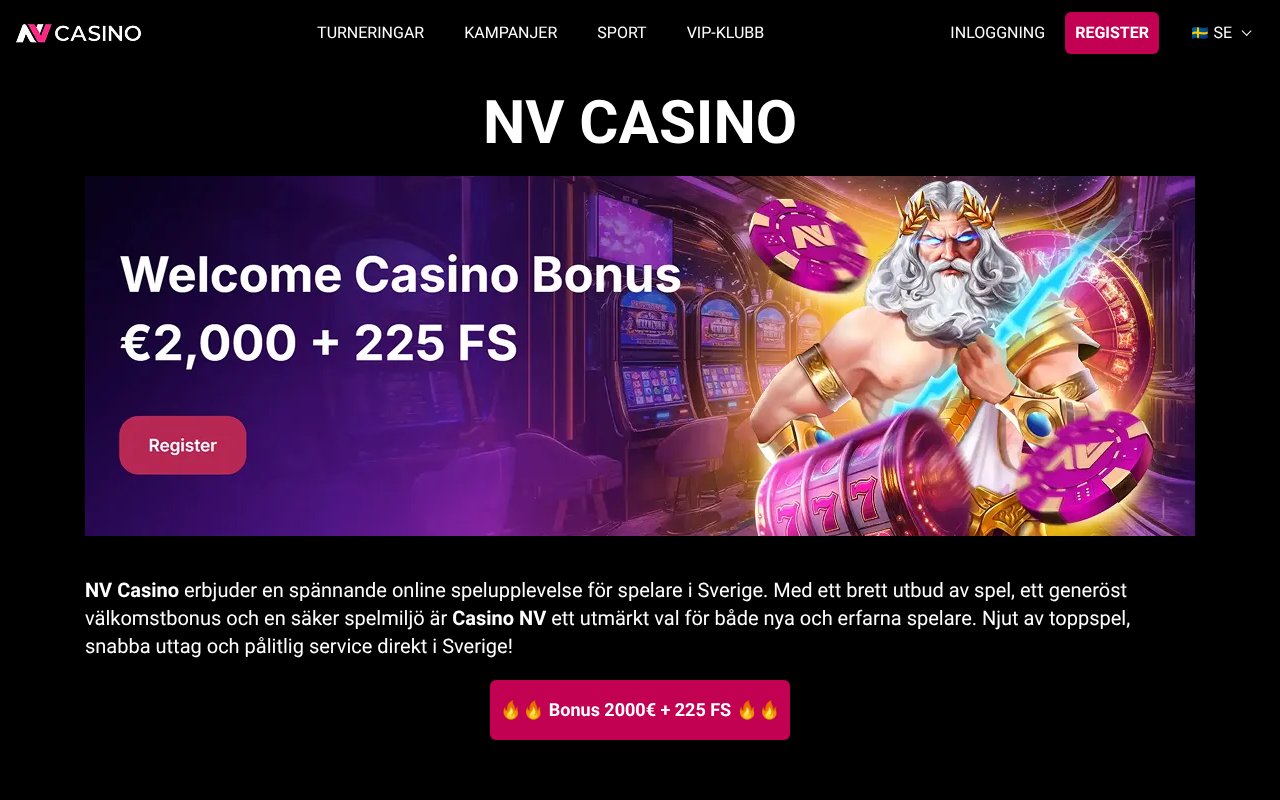 Screenshot of nvcasinos.se