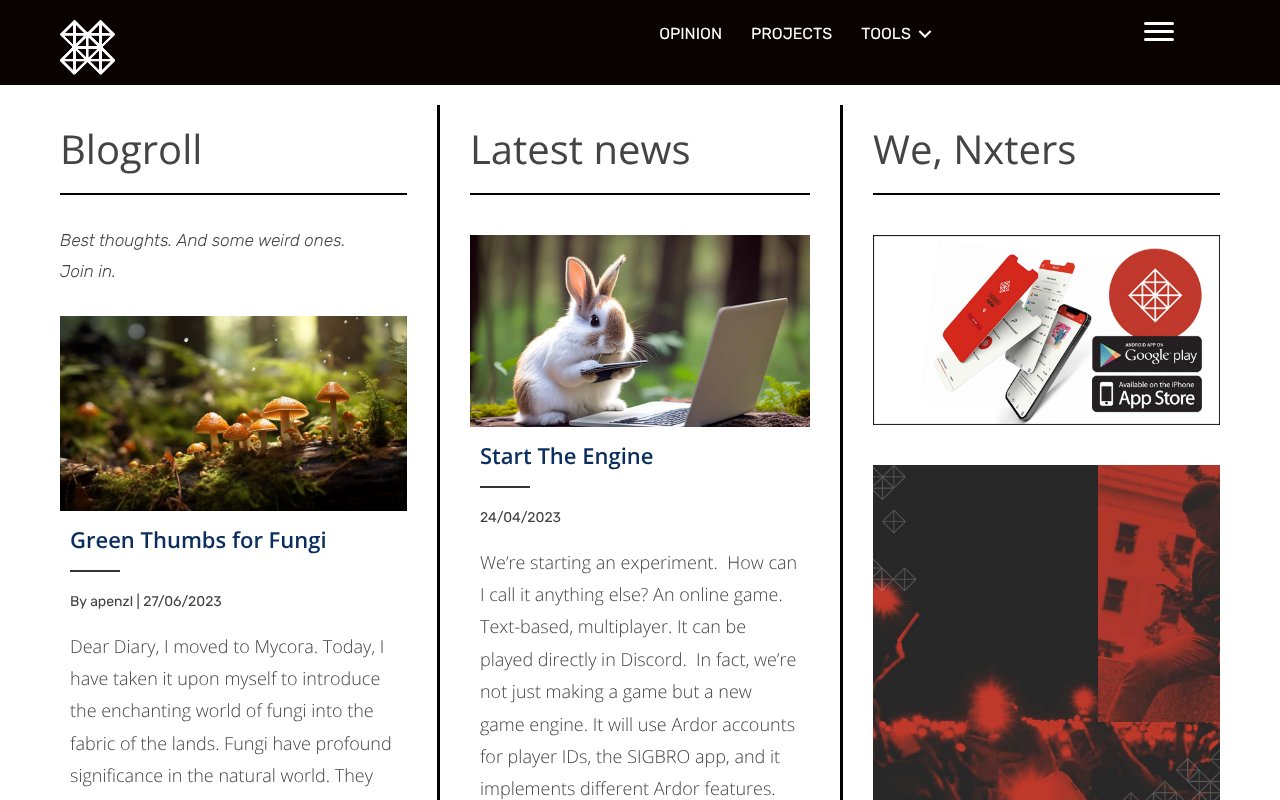 Screenshot of nxter.org