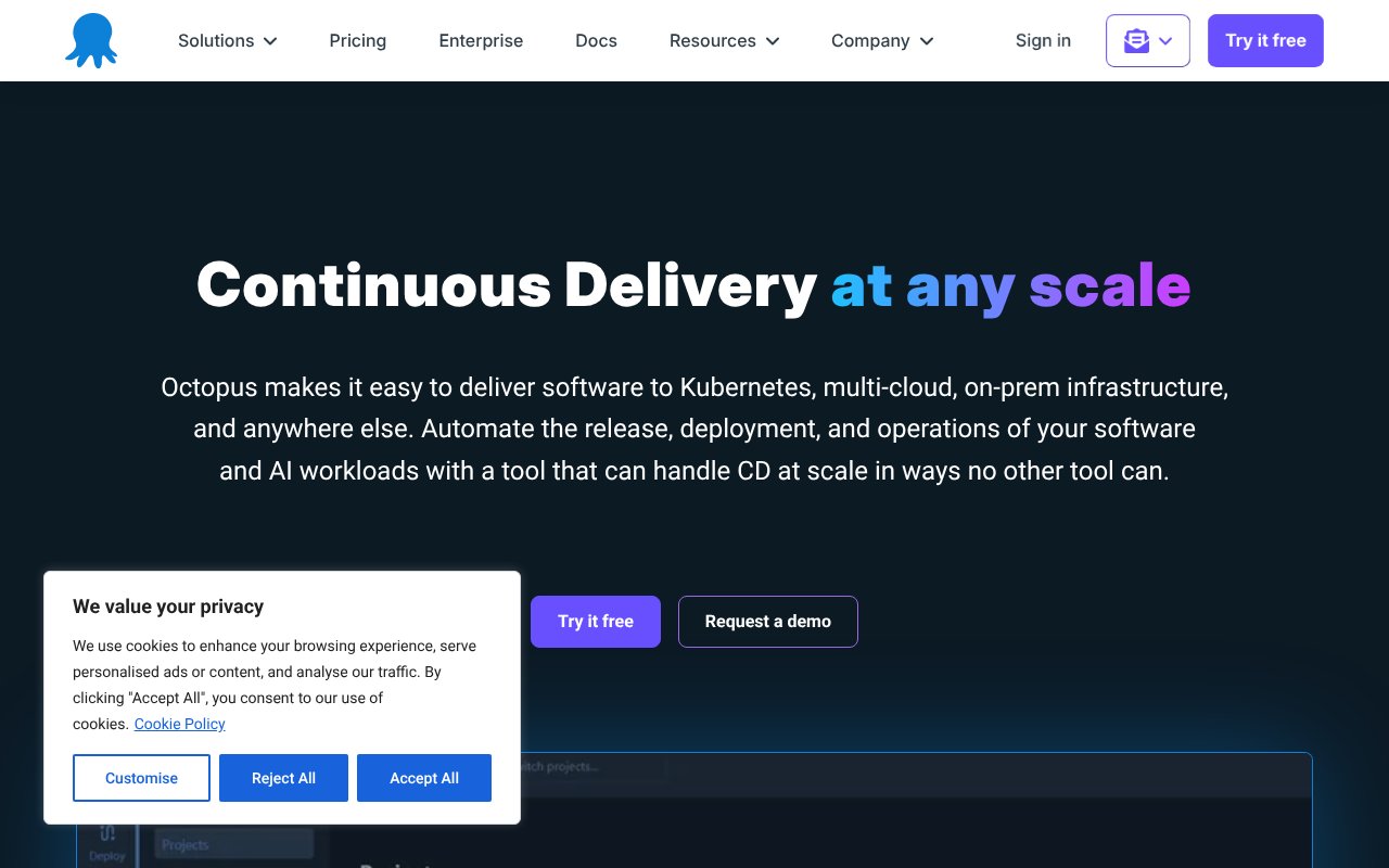 Screenshot of octopus.com