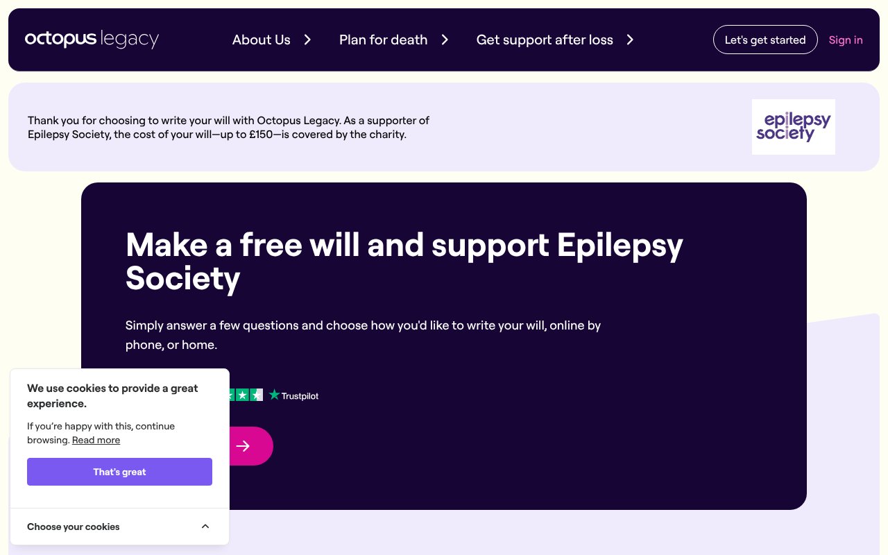 Screenshot of octopuslegacy.com