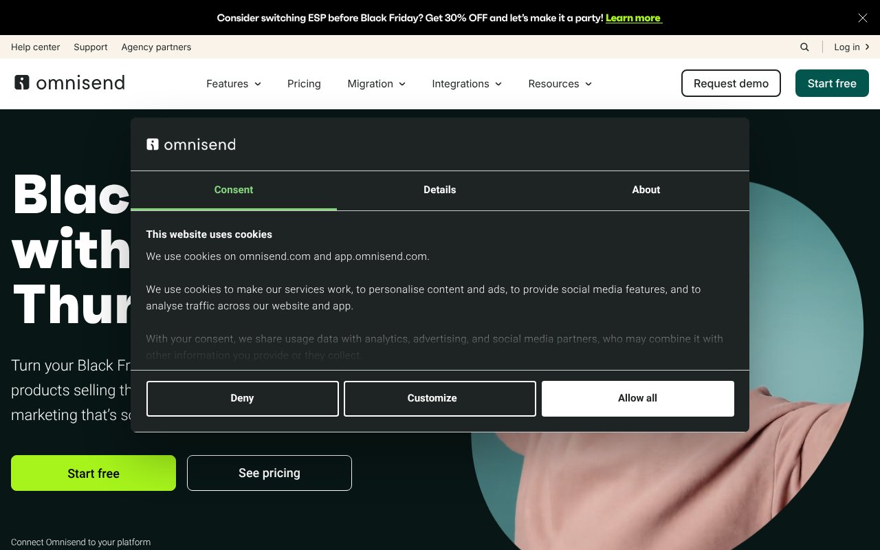 Screenshot of omnisend.com