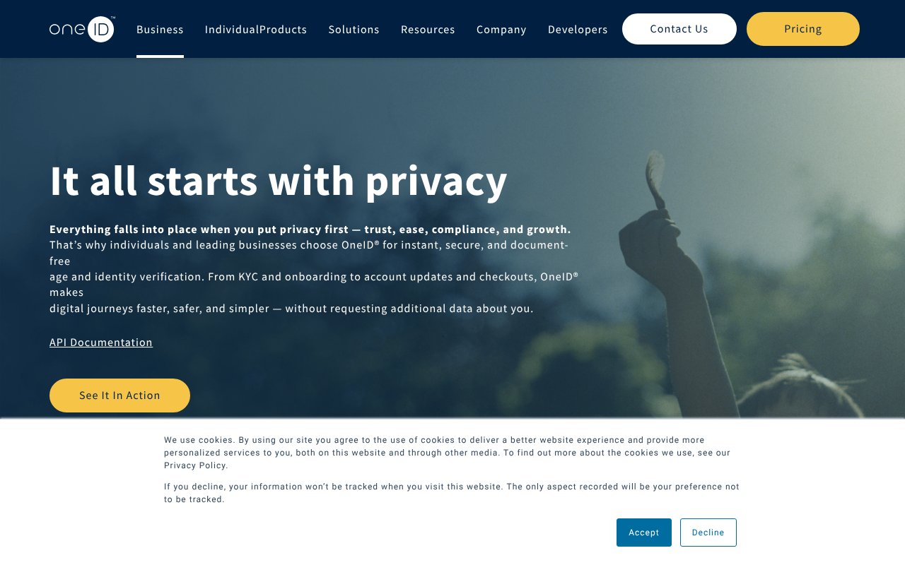 Screenshot of oneid.uk