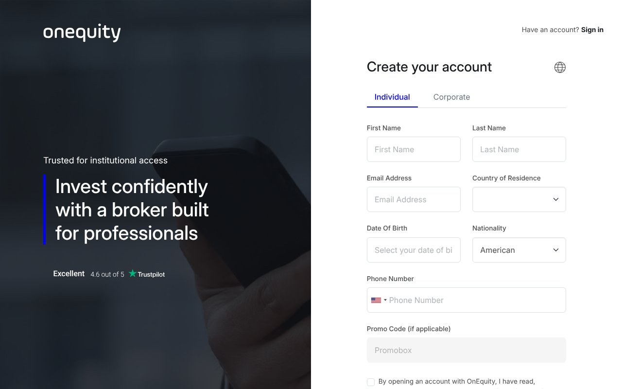 Screenshot of onequity.com