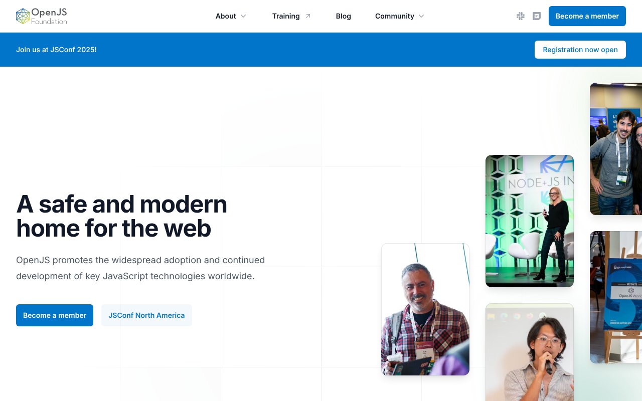 Screenshot of openjsf.org