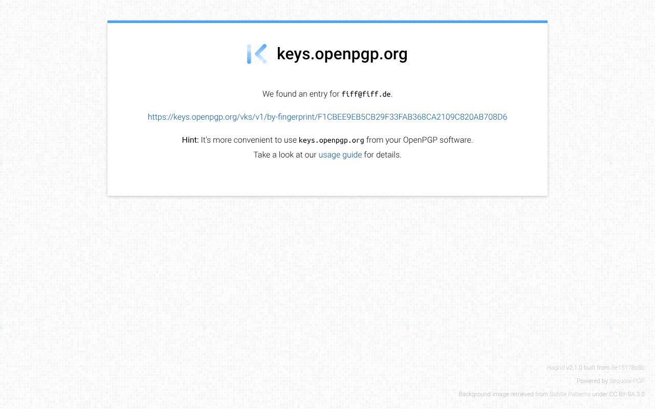 Screenshot of openpgp.org