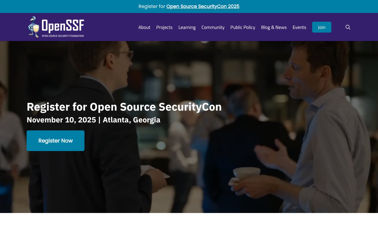 Screenshot of openssf.org