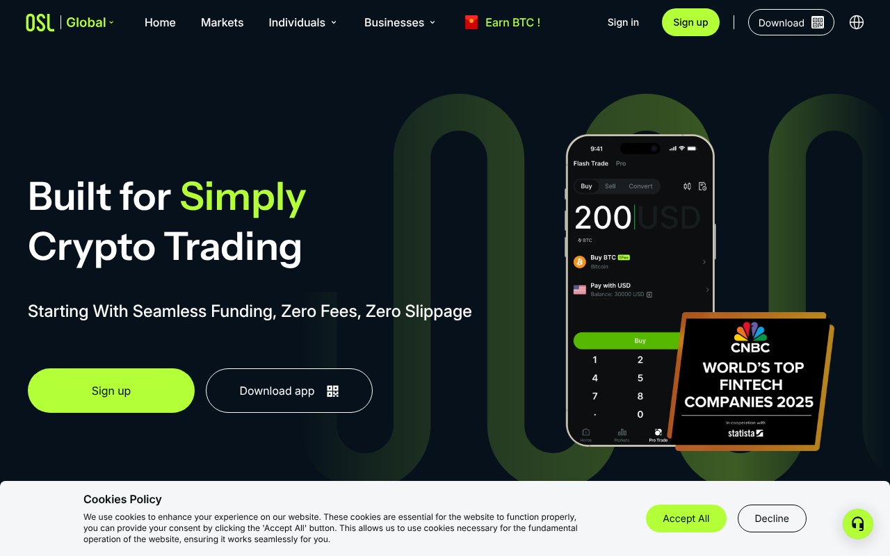 Screenshot of osl.com