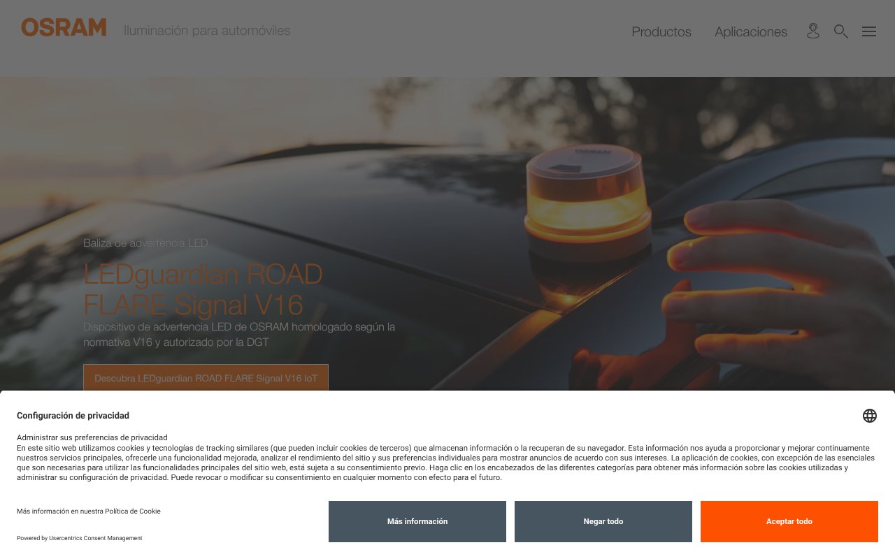 Screenshot of osram.es