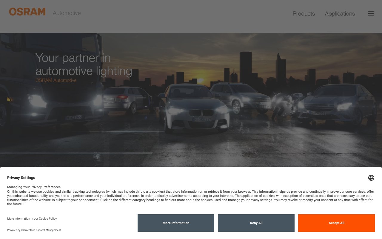 Screenshot of osram.in