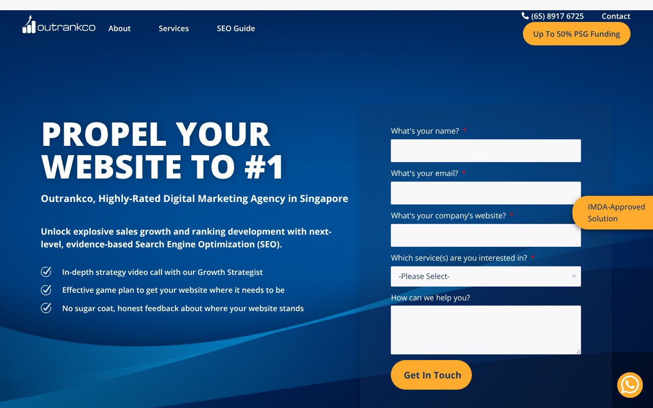 Screenshot of outrankco.sg