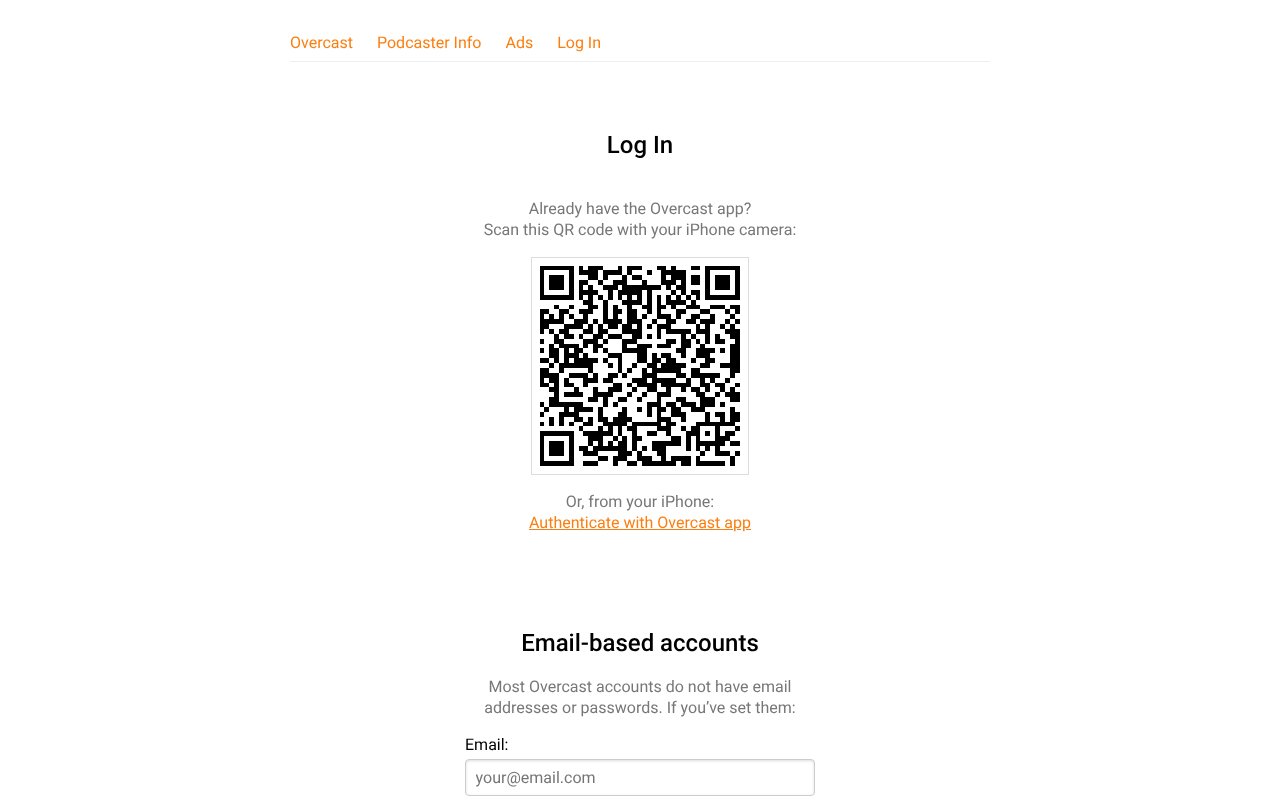Screenshot of overcast.fm