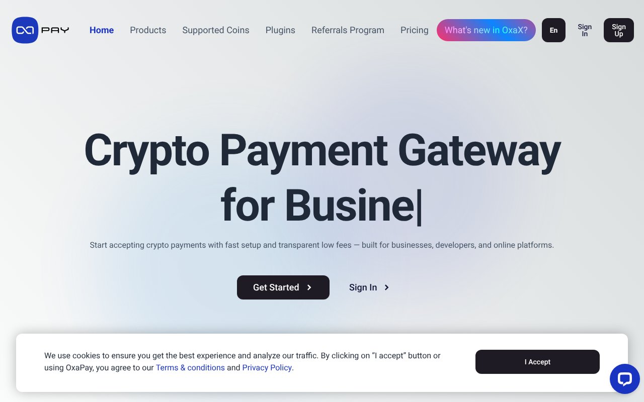 Screenshot of oxapay.com