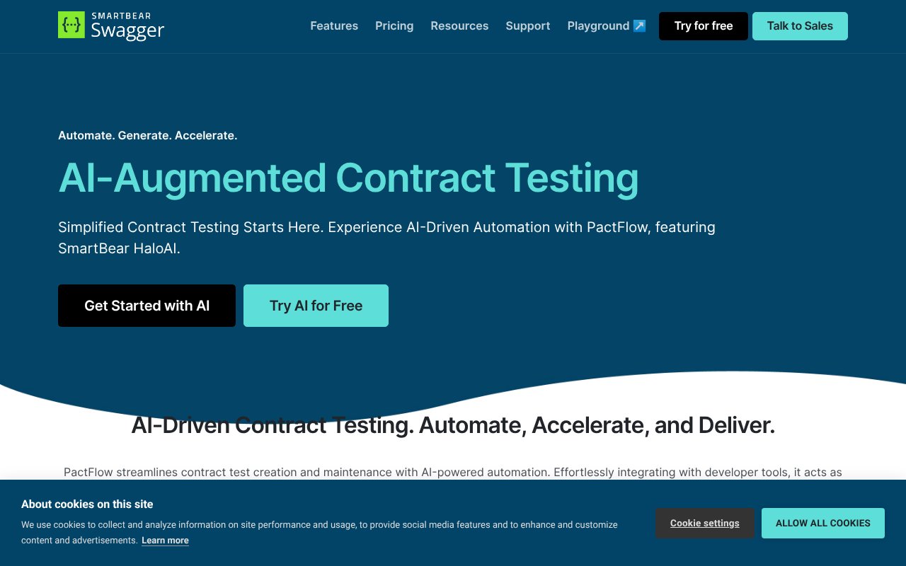 Screenshot of pactflow.io