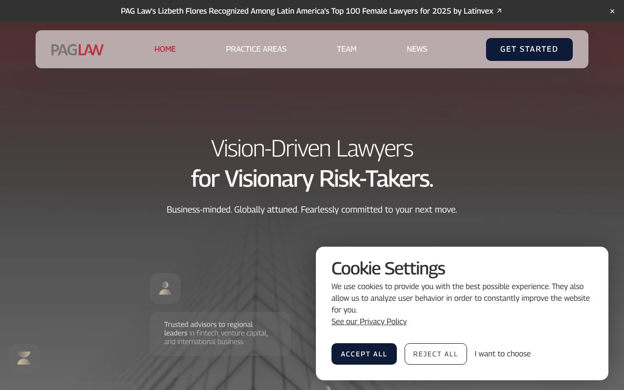 Screenshot of pag.law