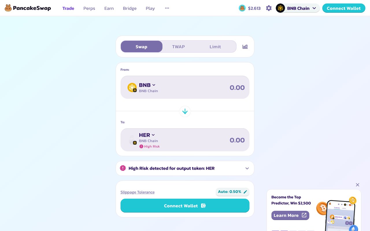 Screenshot of pancakeswap.finance