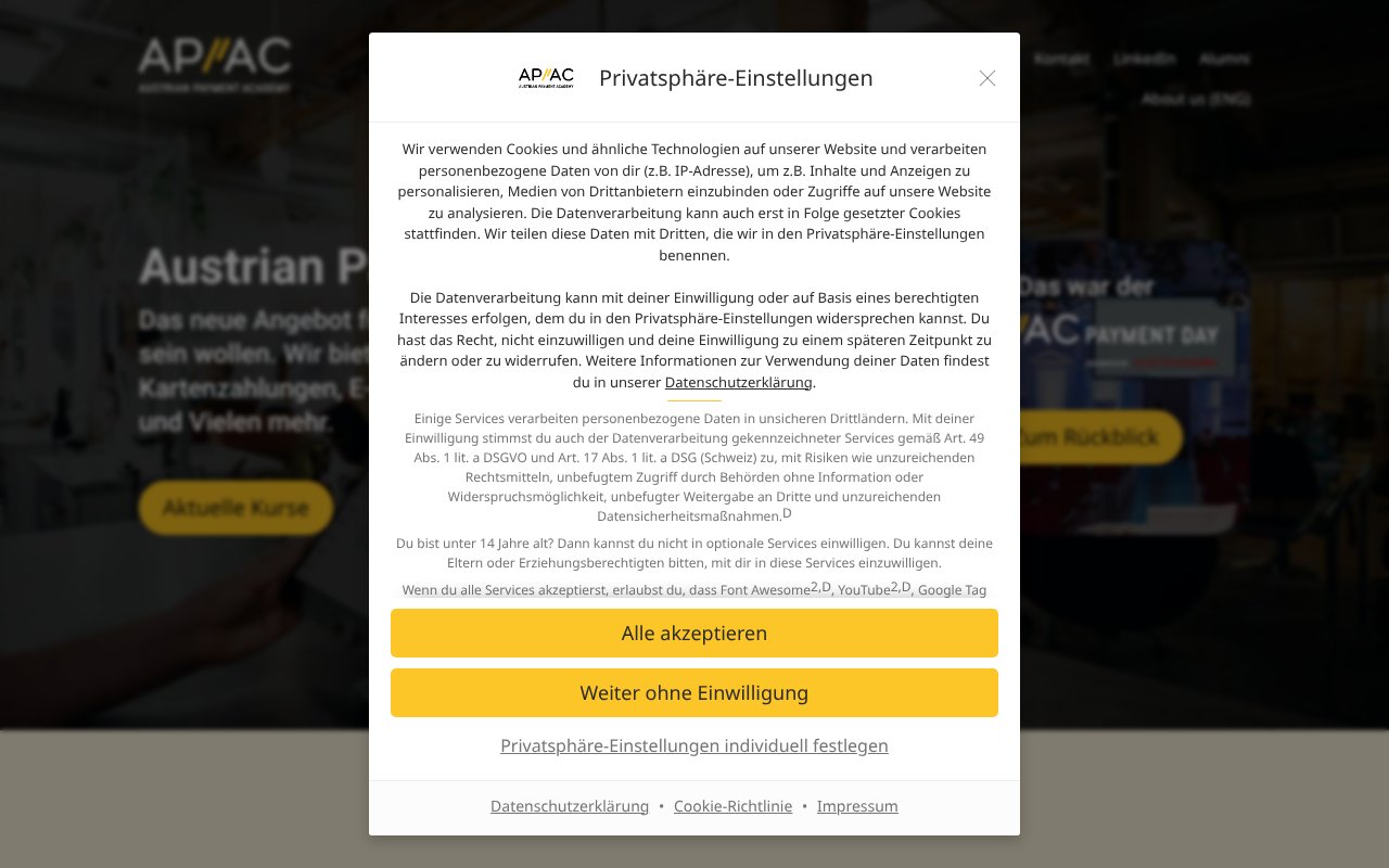 Screenshot of paymentacademy.at