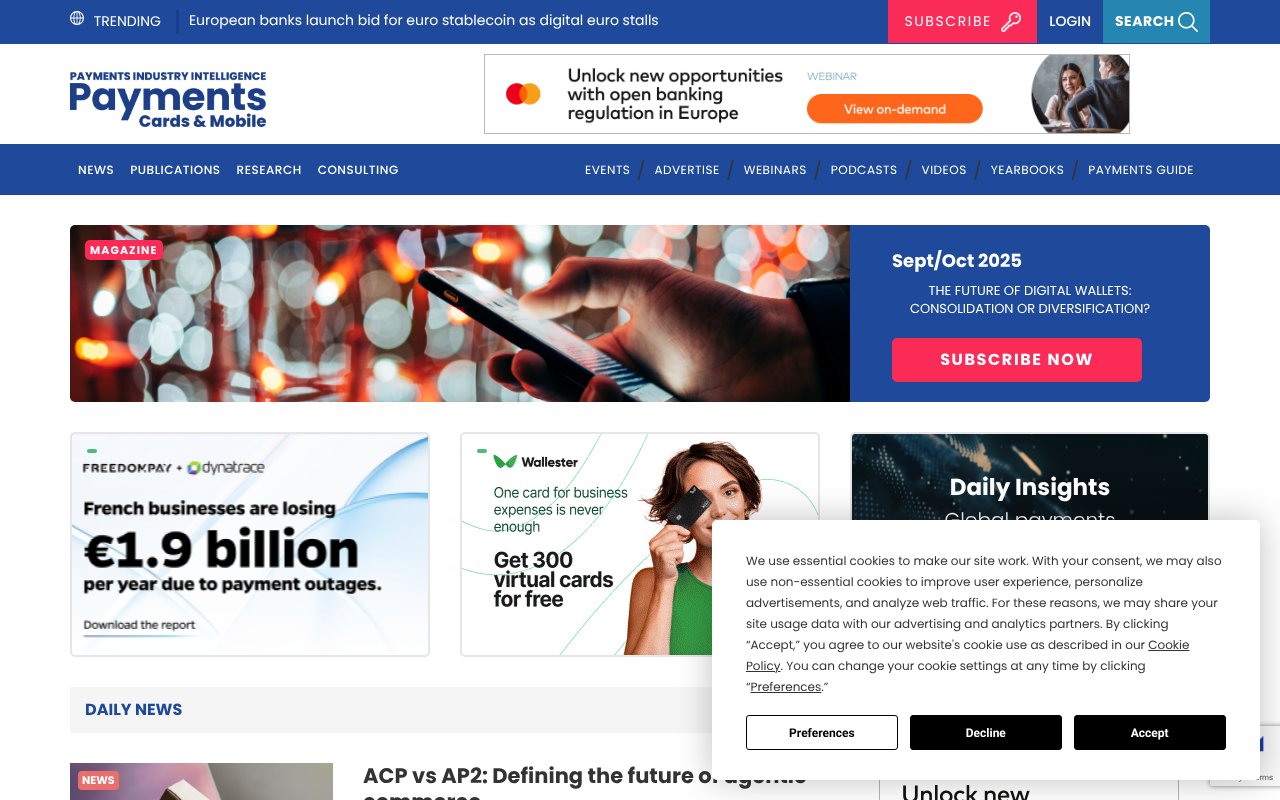 Screenshot of paymentscardsandmobile.com
