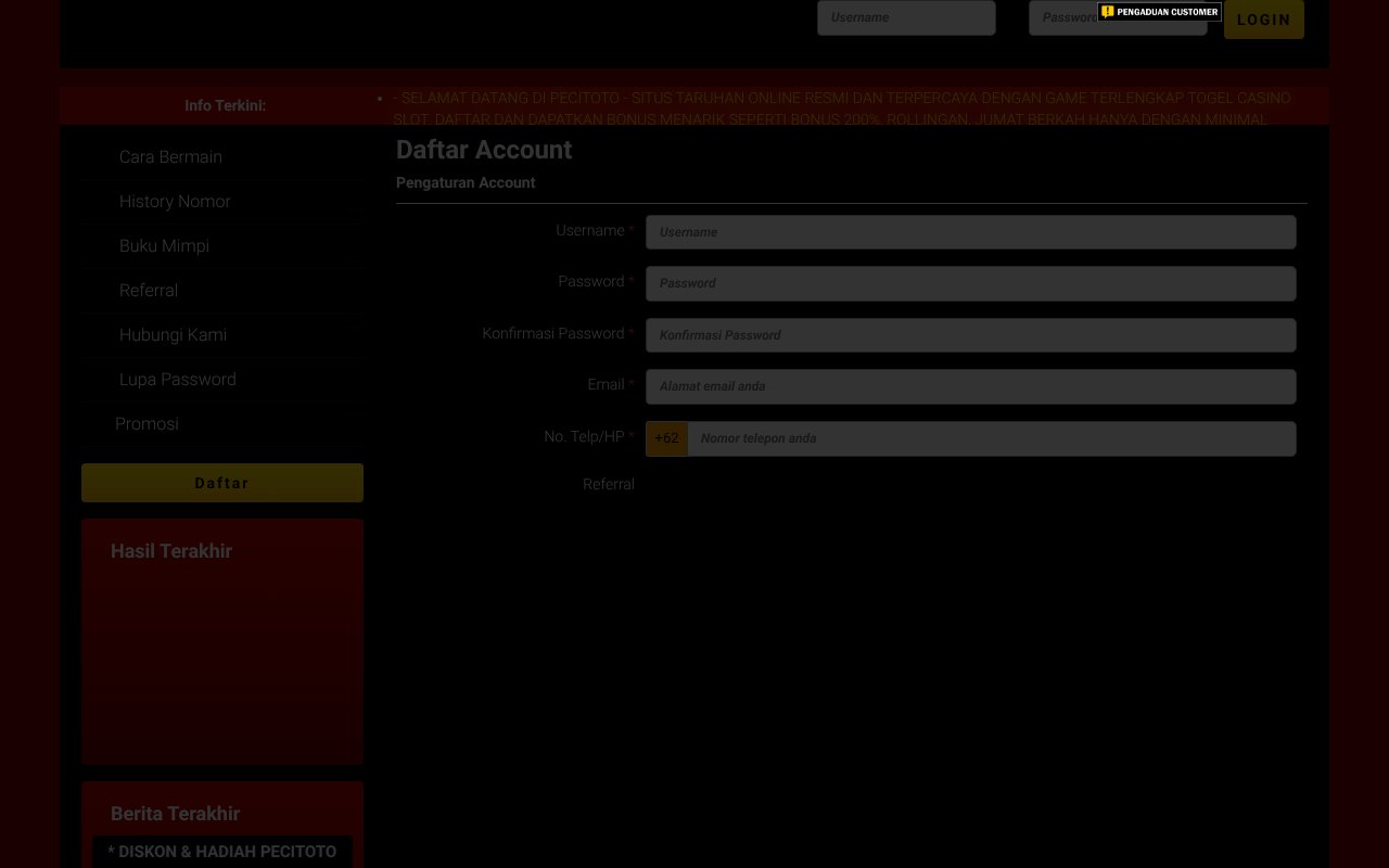 Screenshot of peciprediksi.store