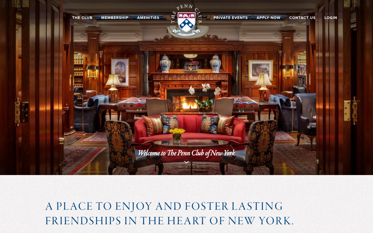 Screenshot of pennclub.org