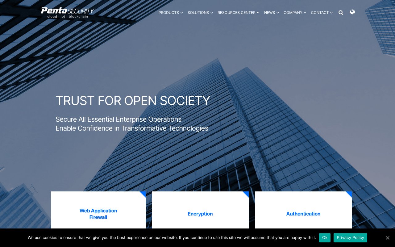 Screenshot of pentasecurity.com