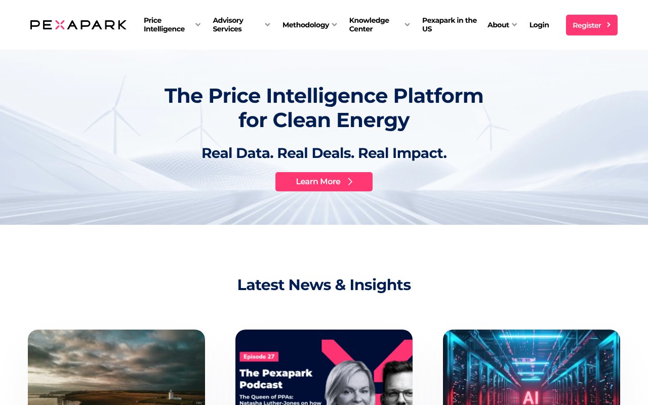 Screenshot of pexapark.com