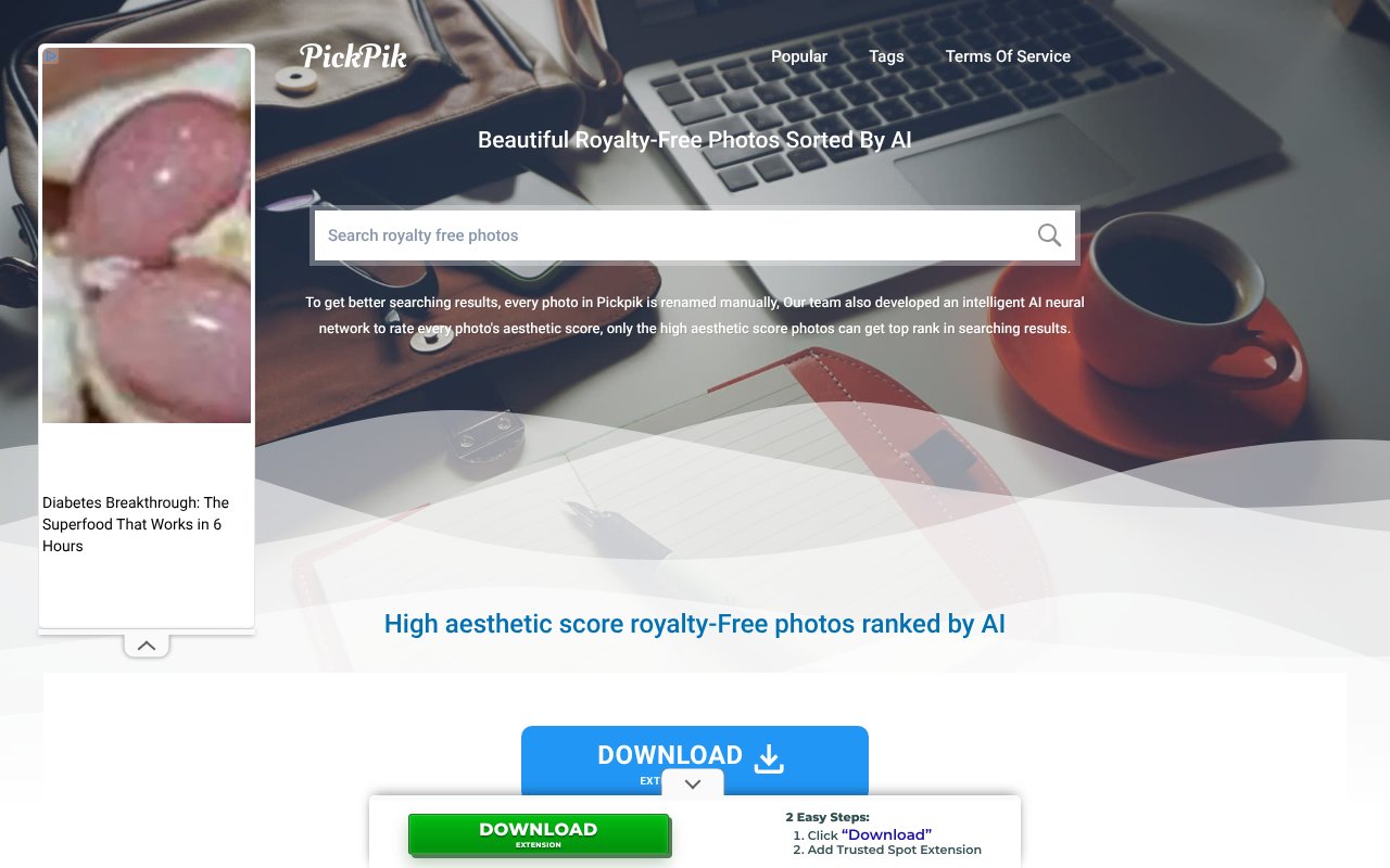 Screenshot of pickpik.com