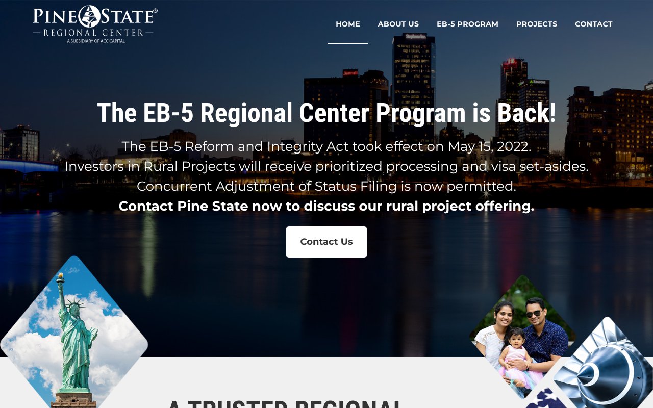 Screenshot of pinestateregionalcenter.com