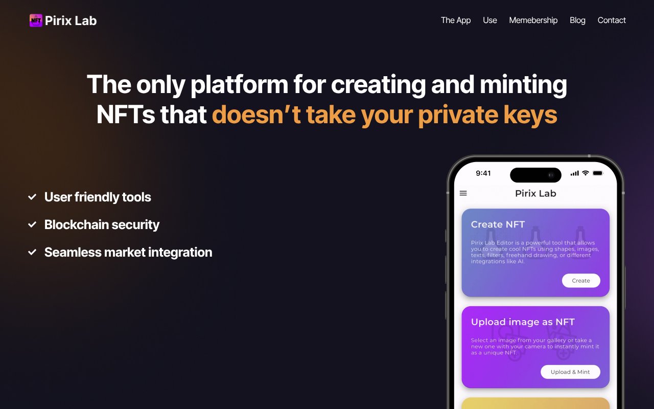 Screenshot of pirixlab.com