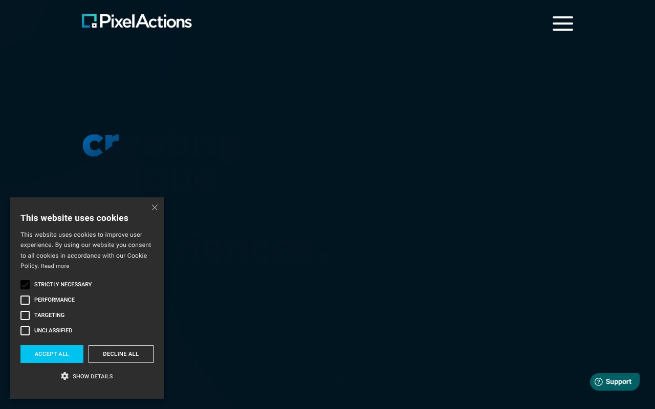 Screenshot of pixelactions.com