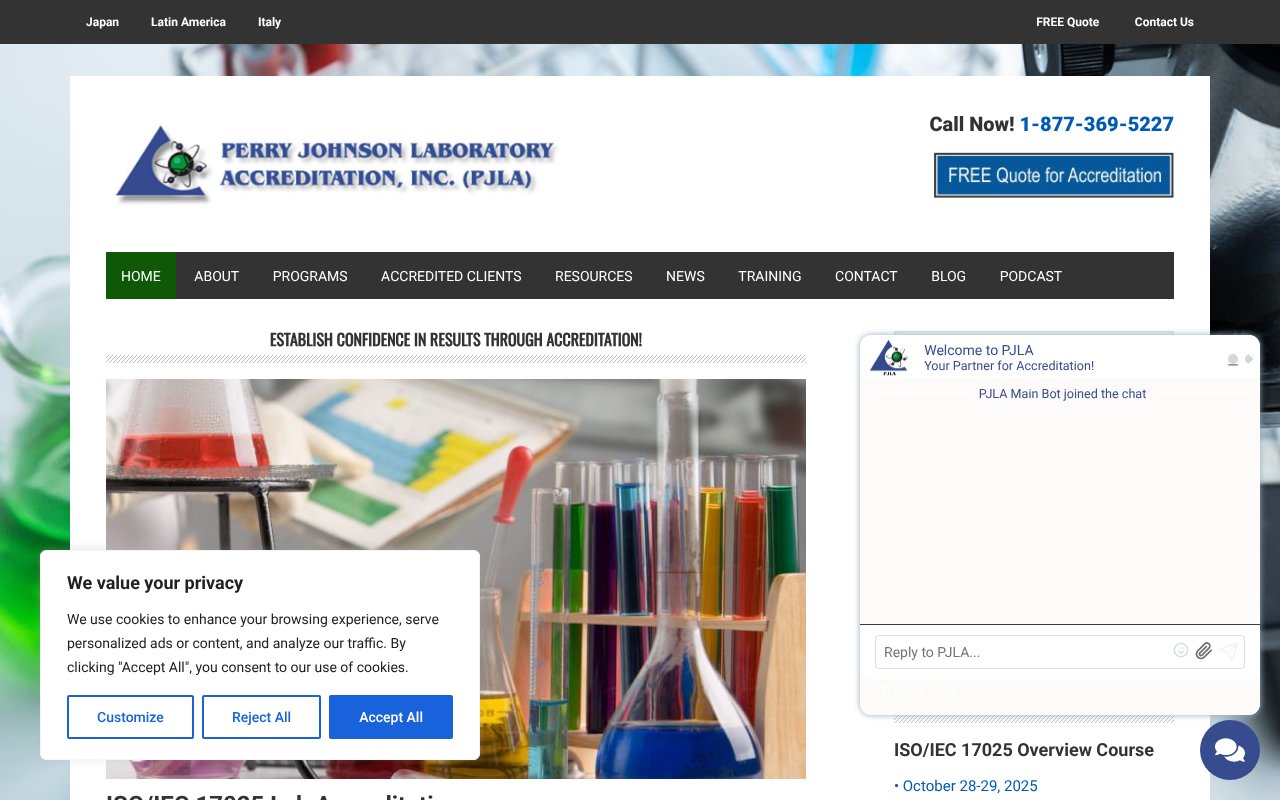 Screenshot of pjlabs.com