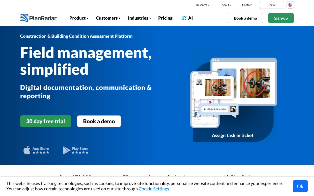 Screenshot of planradar.com