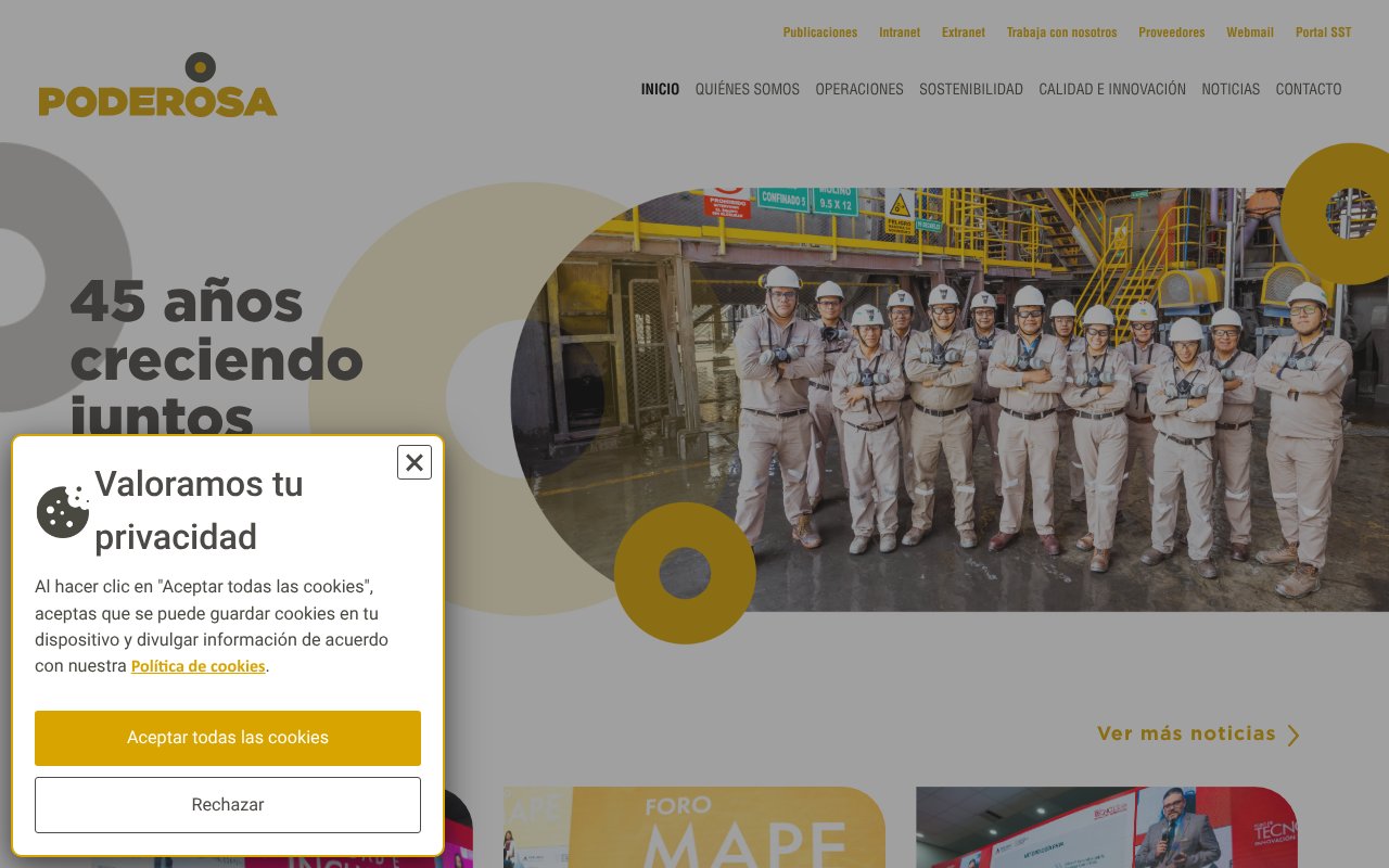 Screenshot of poderosa.com.pe